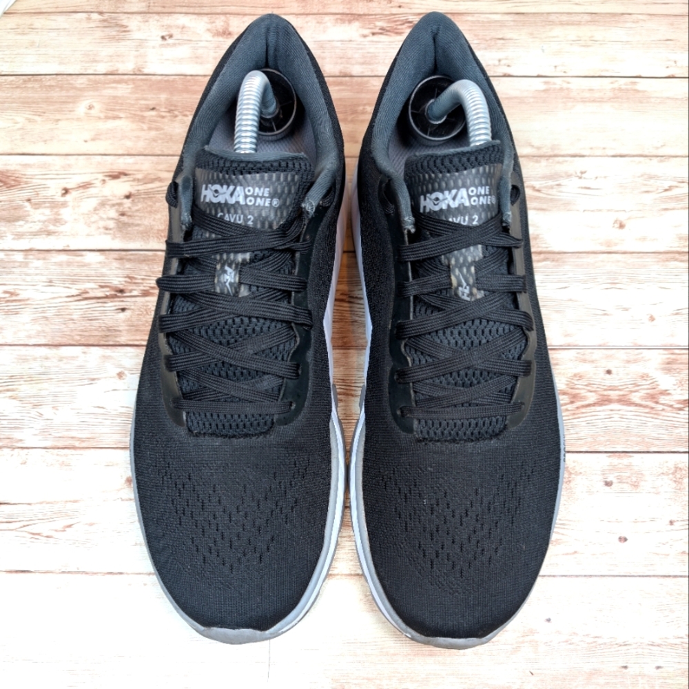 Hoka One One Cavu 2 ProFly Black Gray White Canvas Athletic Sneakers Shoe Men 10 - Picture 8 of 13